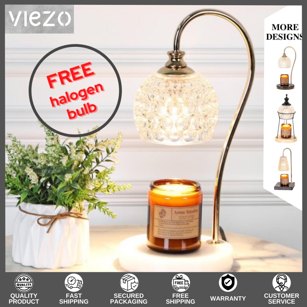 Viezo Scented candle warmer lamp with marble wooden base wax melt