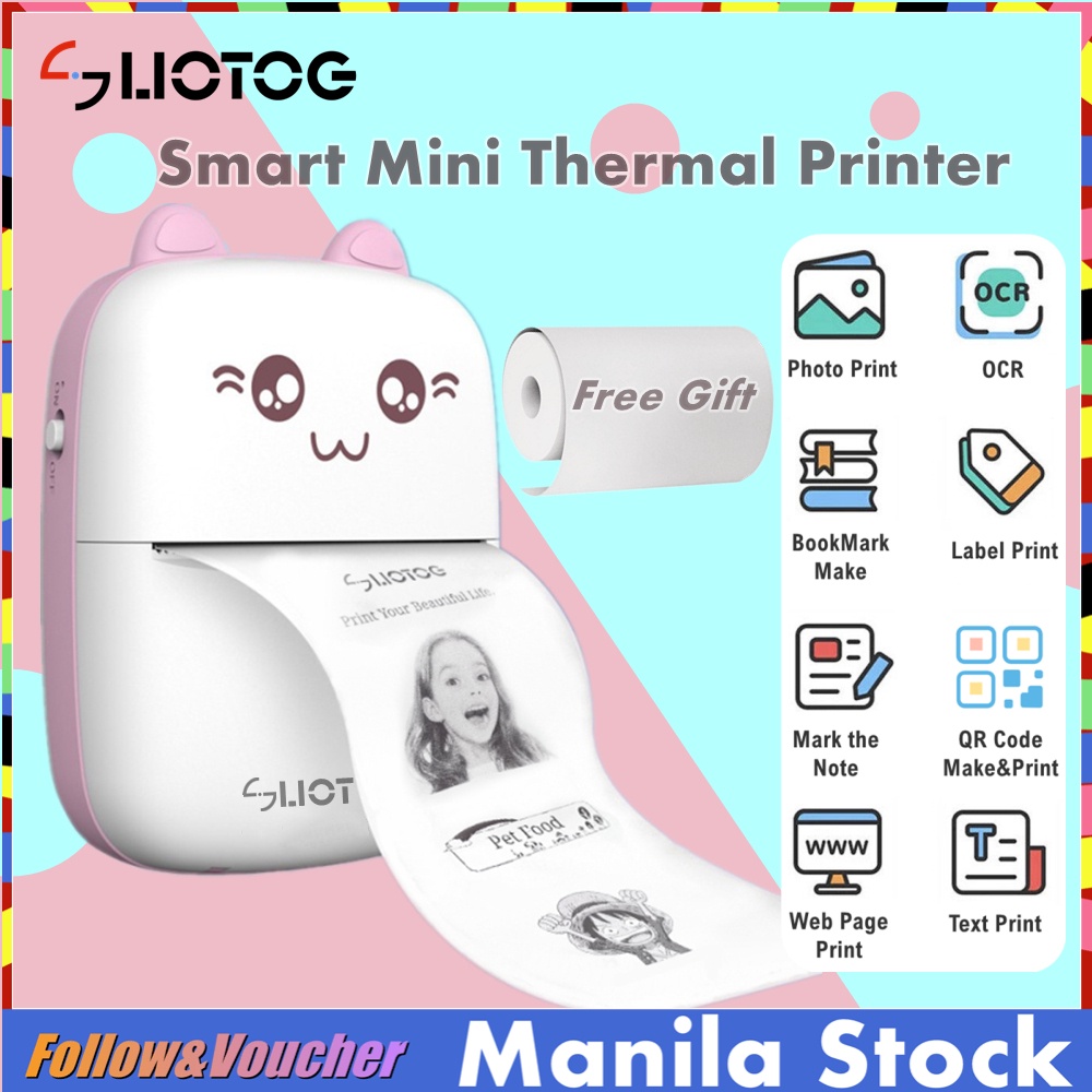 LIOTOG C9 Bluetooth Thermal Printer Photo Printer Mini Printer Paper