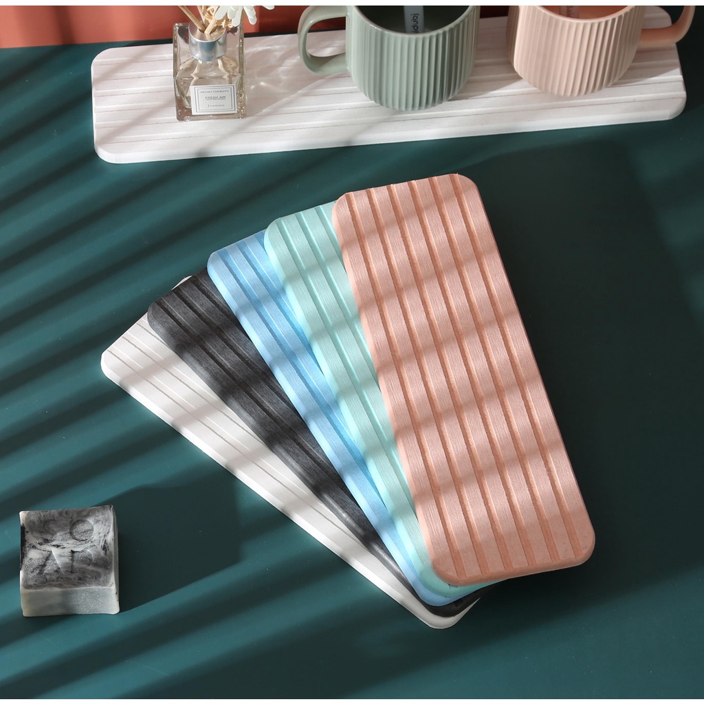 Mouthwash coaster diatom mud absorbent pad washstand long strip diatomaceous earth tray toilet qu