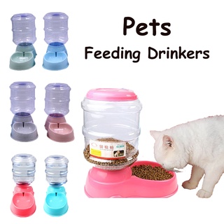 【COD】3.8L Plastic Pet Feeding Drinkers Cat Dog Automatic Feeder Drinking Pets Dog Automatic Drinkers