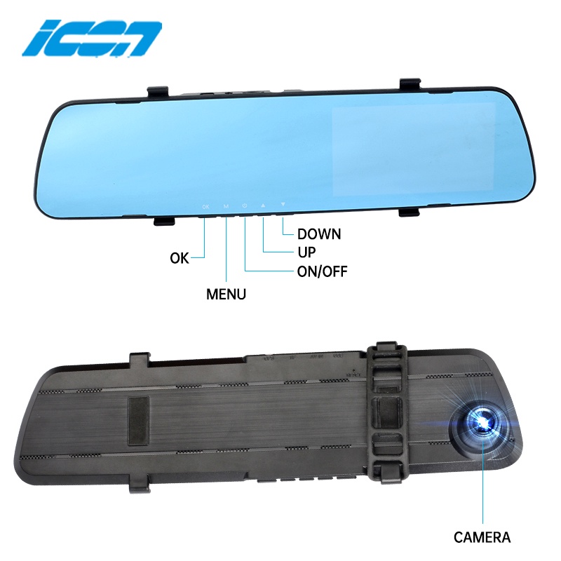 Car DVR Car Video Camera Full HD 1080P 4.3 inch with Dual Lens for Vehicles Front & Rearview Mirror #7