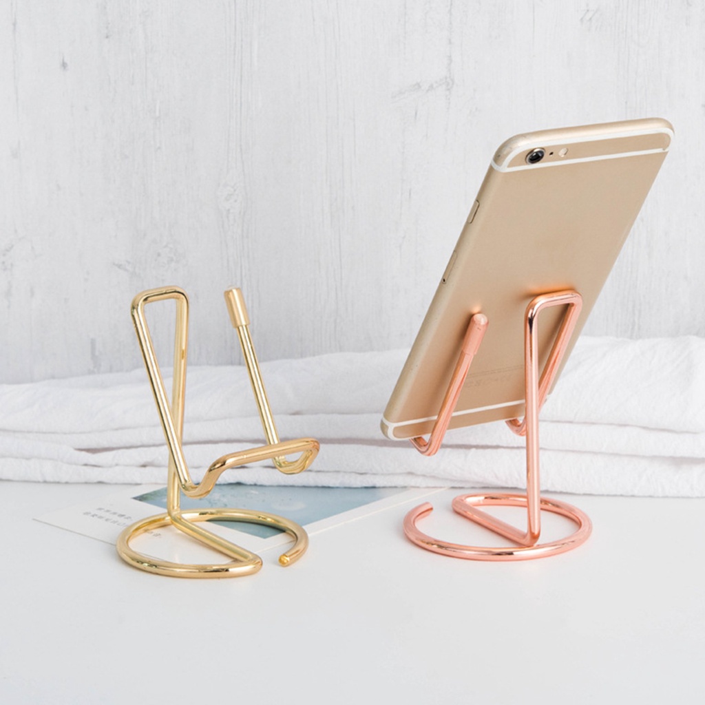 Stand Desk Holder Reading Display Simple Desktop Storage Rack Gold