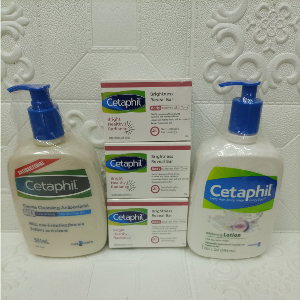 Cetaphil bundle set(3 soap cleanser+whitening lotion)avaialable soap SNAIL WHITE only