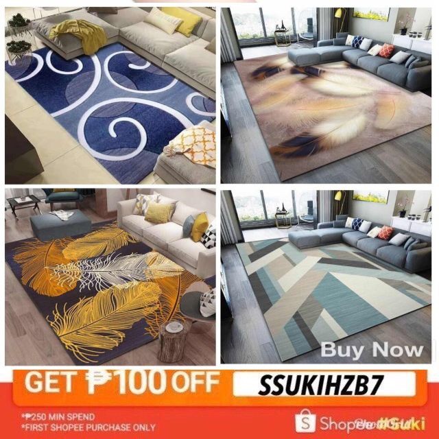 150 x 180 3D Geometric Carpet Comfortable Lounge Area Rectangular