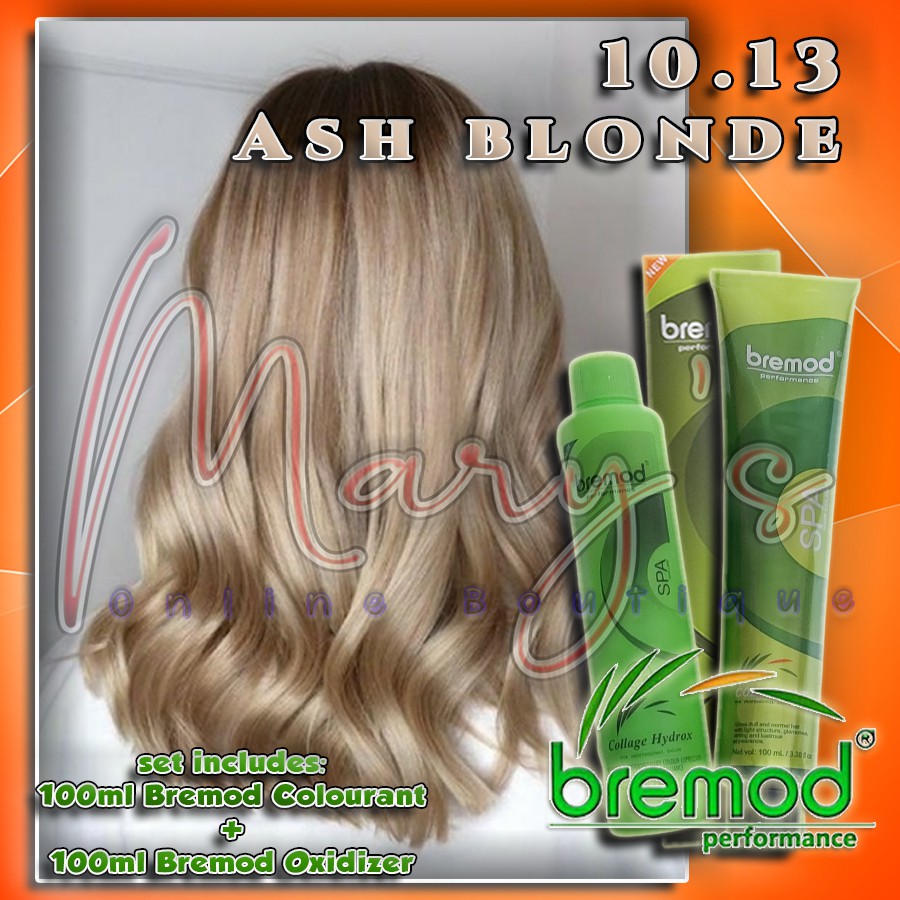 Bremod Hair Color 10.13 Ash Blonde - 100ml with Oxidizing Cream 100ml |  Shopee Philippines