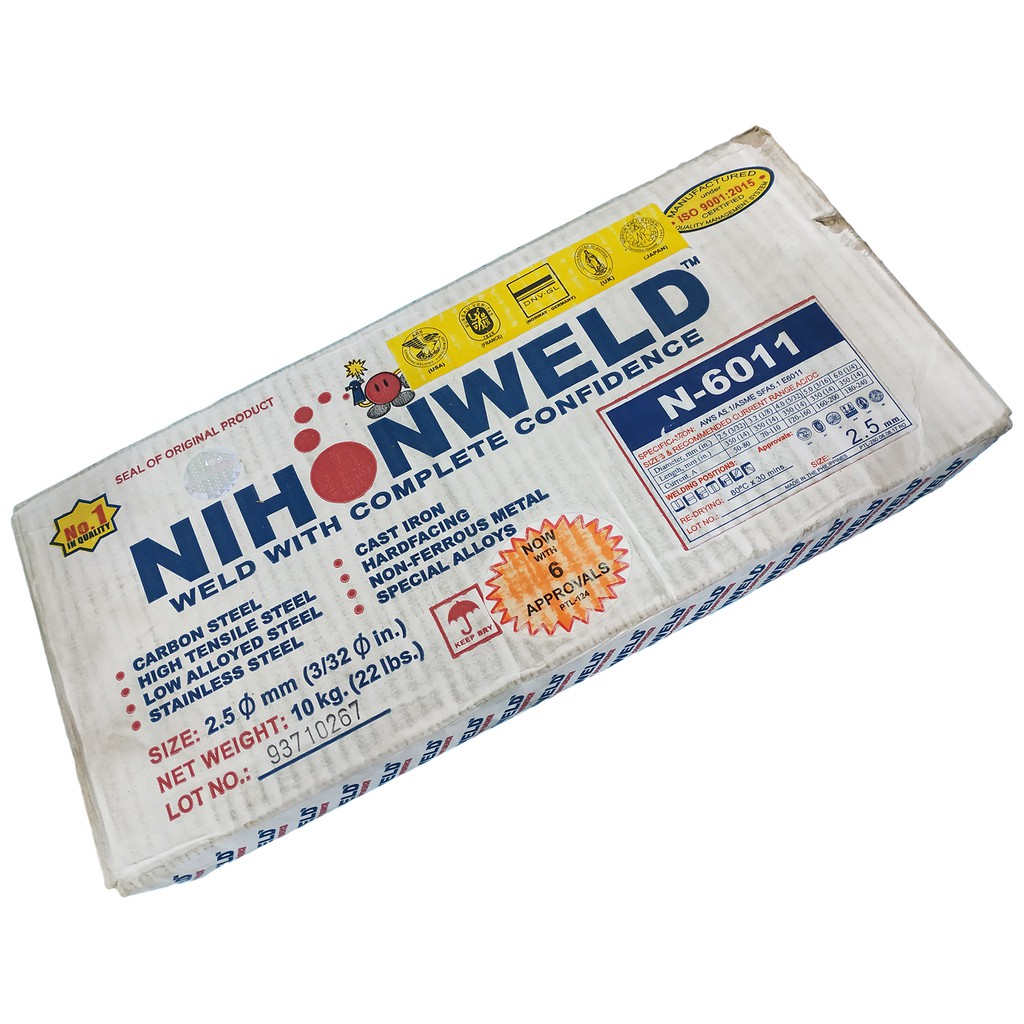 Nihonweld Welding Rod 6011 3 32 2 5mm 1 Box 1 Box 1 Box 1 Box 1 Box 10 Kilos Shopee Philippines