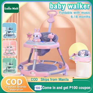 Luna Baby Walker With Music Sound Adjustable and Safety Learning Walker with HandleFoot Pad high qua
