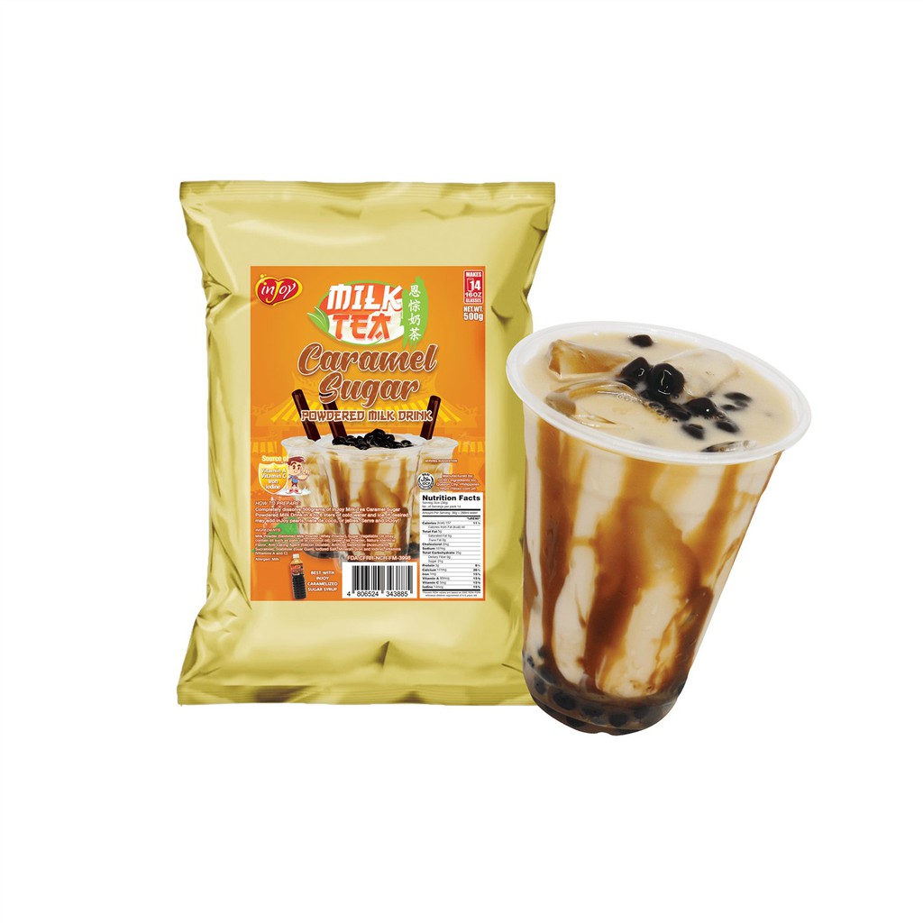 inJoy Caramel Sugar Milk Tea 500g Instant Powdered Milk Tea Drink