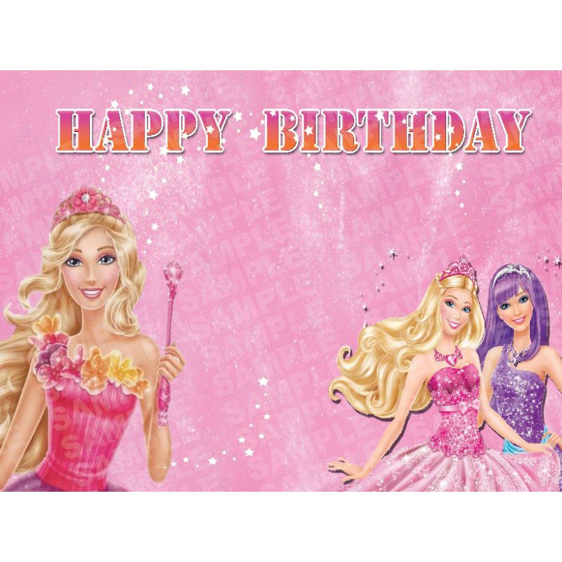 Pink Barbie Happy Birthday Backdrop Party Background - vrogue.co