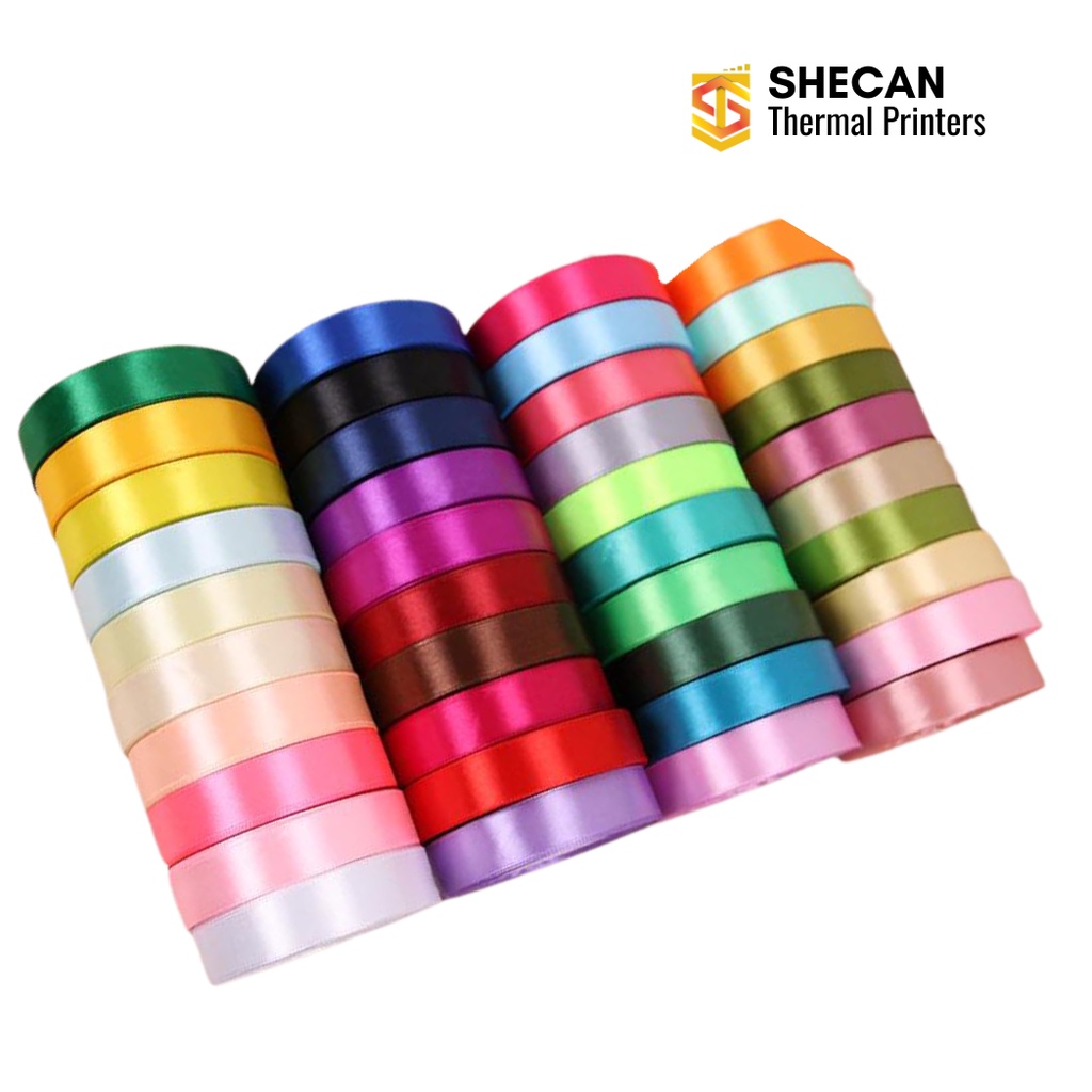 Shecan Thermal Printer Cut Edge Satin Ribbons In 15mm 20mm And 25mm 50 ...