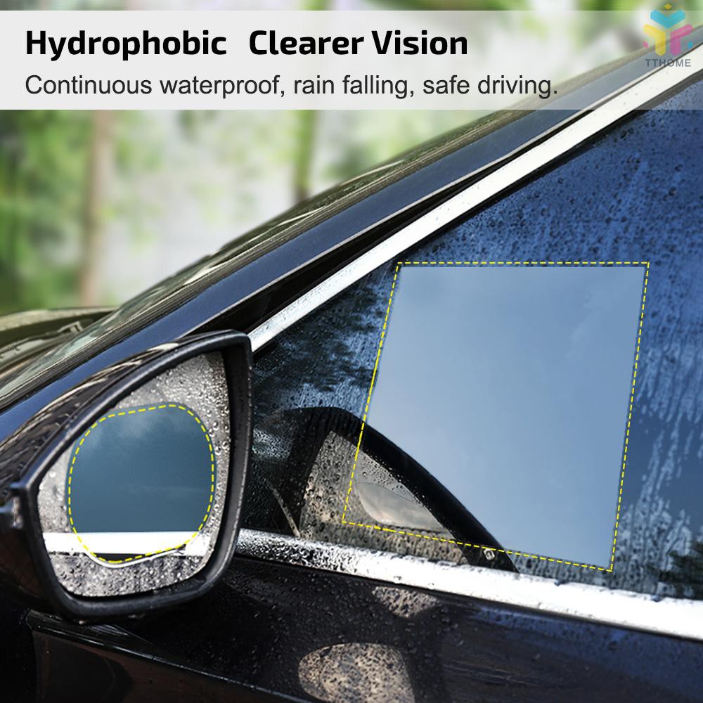 Safe Driving Emoly 4 PCS Car Rearview Mirror Protective Film HD Clear Rainproof Film Anti Glare Anti Fog Waterproof Film for Car Mirrors & Side Windows 