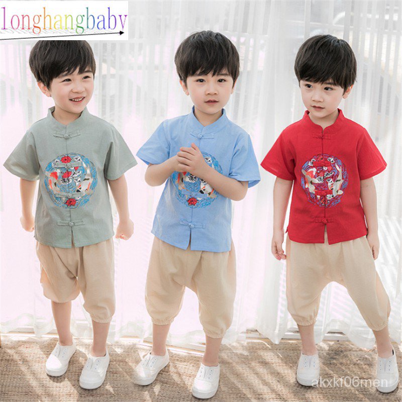 Hanfu Kids New Chinese New Year Kids Baby Boy Tang Suit Cheongsam TZvB
