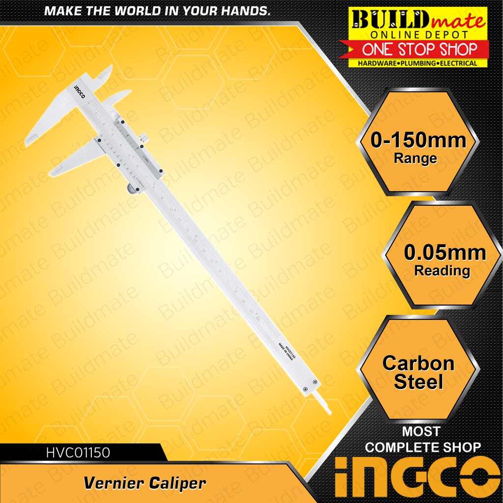 INGCO Steel Vernier Caliper 150mm HVC01150 •BUILDMATE• IHT | Shopee ...