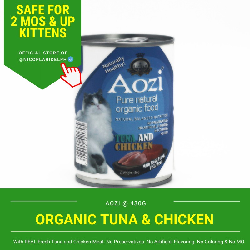 Aozi Cat Tuna and Chicken in Can Natural and Organic for Balanced