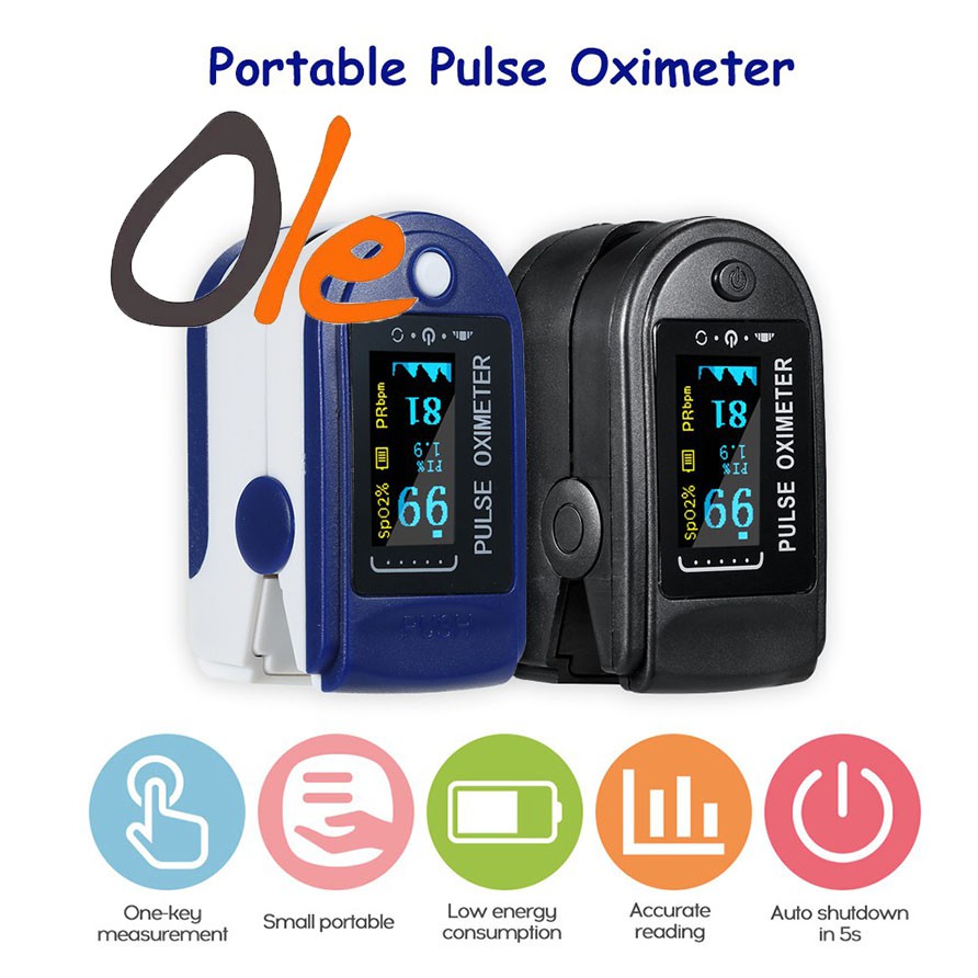 Portable Digital Finger Pulse Oximeter LED Display Automatic Health ...