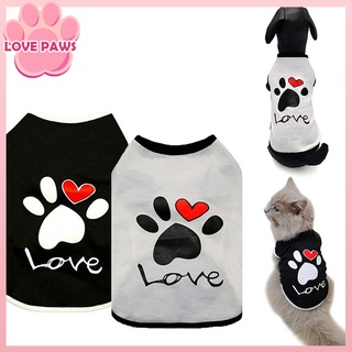 Vest Small Pet Shirt Cat Dog Clothes Summer Puppy Kitty  Paw Print Heart Love T-shirt For Dog #1