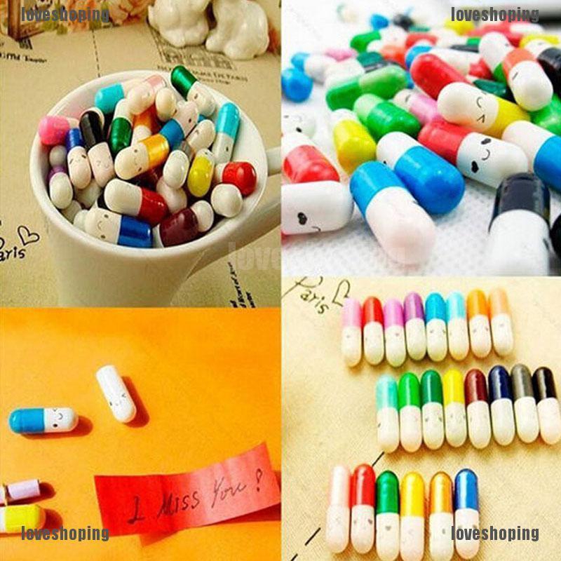 DatingDay 200 Pcs Message in a Bottle Capsule Letter Cute Love Friendship Half Color Pills 