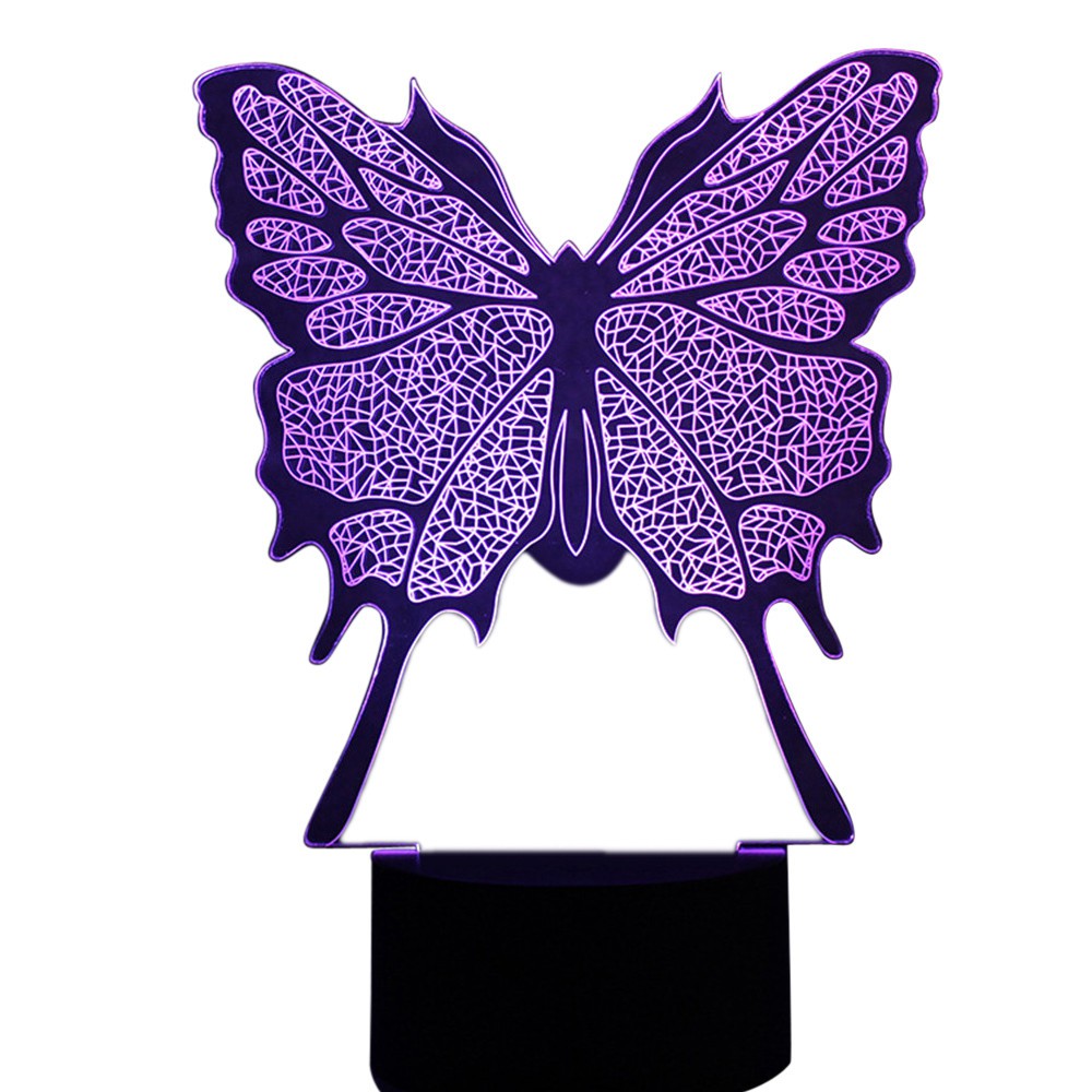 Download Butterfly 3d Led Night Light Lamps 3d Optical Illusion 7 Colors For Home Shopee Philippines