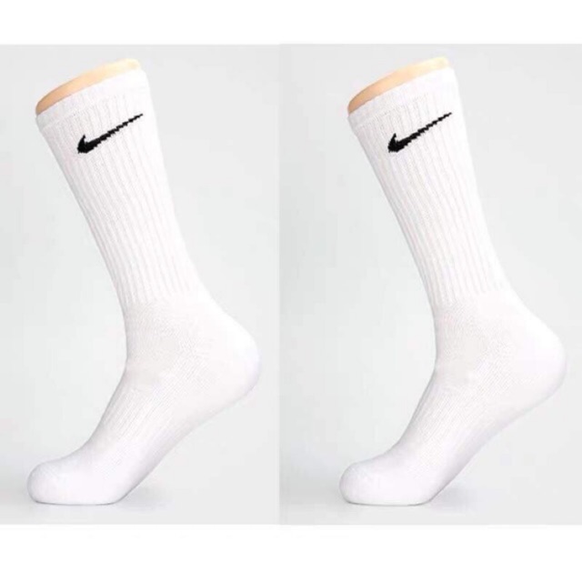 white nike tall socks