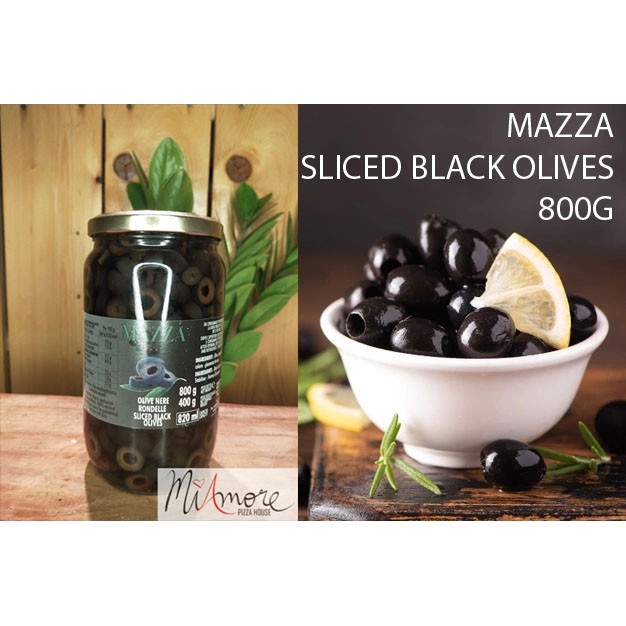 (800G) MAZZA SLICED BLACK OLIVES / Black olives / Mazza olives Shopee