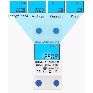Home LCD Digital Display Power Consumption Meter Single Phase Energy Meter Watt Wattmeter kWh 230V AC 50Hz Electric Din Rail #3