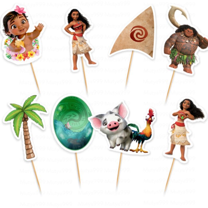 Moana Cupcake Cake Toppers 15pcs Pack Shopee Philippines