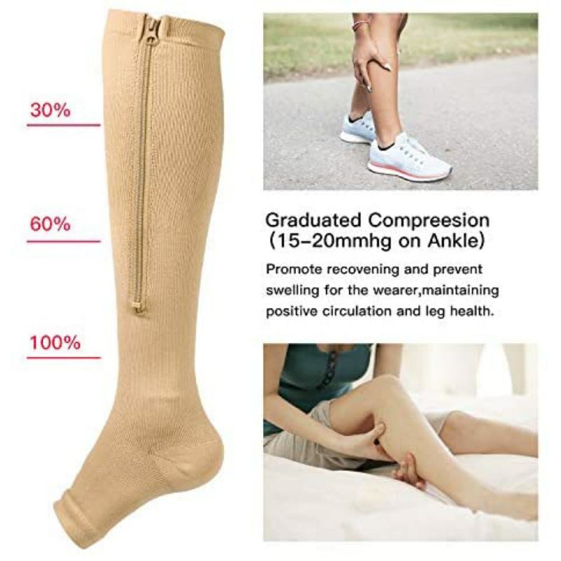 1 Pair With Zipper Compression Socks Foot Pain Relief Shopee Philippines