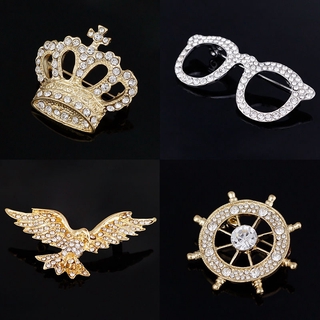 Crown Brooch Chain Jewelry Men Women Suit Shirt Classy Collar Pin Buckle Corsage Accessories #2