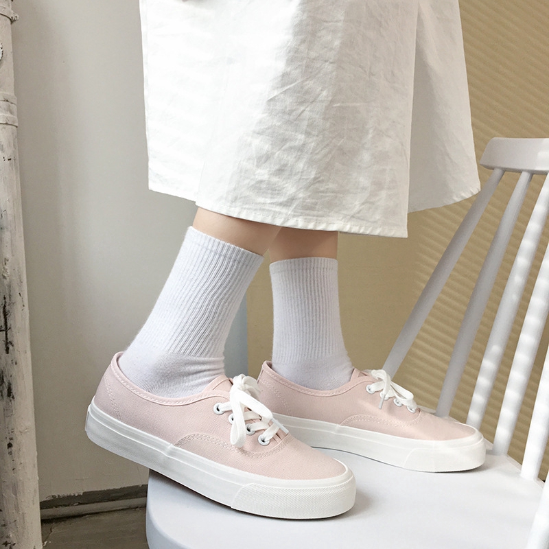 light pink canvas shoes