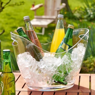 [SmartHome ]   Clear Plastic Ice Bucket Wine or Champagne Bottles Ice Cooler Bar Decor #1