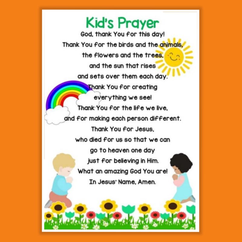 Kid's Prayer The Lord's Prayer A4 Laminated Chart | Shopee Philippines