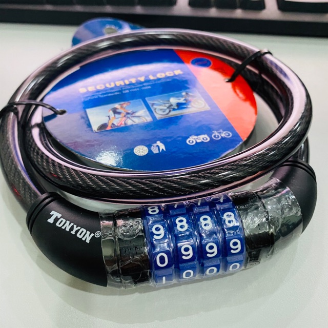 TONYON bicycle lock 80cm long (4 numbers and change codes) Shopee Philippines