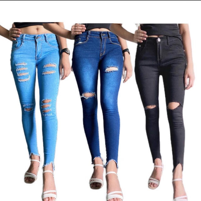 slightly ripped jeans womens