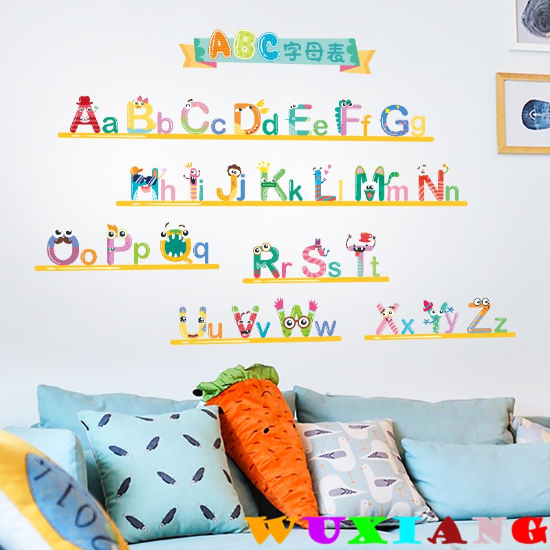 Five Elephants Wall Sticker Adorable Fun Abc Alphabet Children Room Decor Stickers Ee Philippines - Abc 123 Wall Decals