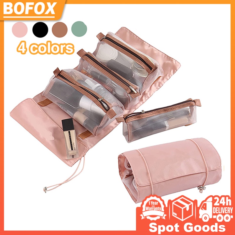 4 In 1 Make up Organizer Bag,Foldable Wash Skin Care Pouch,RollUp
