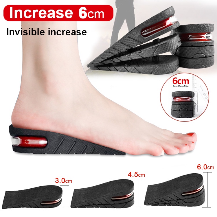 Height Increase half Insoles 3-layer Air Cushion Heel Insert Lift Shoes ...