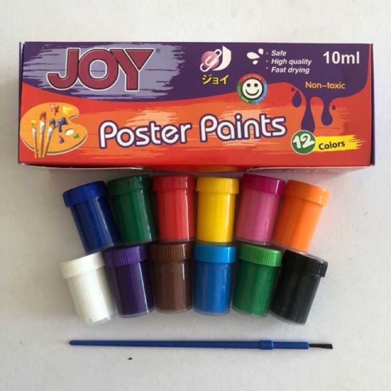 Joy Tempera Poster Paint 12 Colors Shopee Philippines