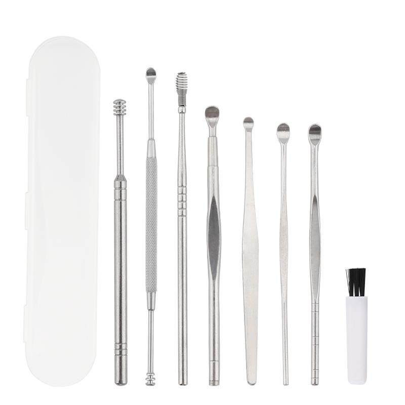 6Pcs Ear Digger Set Stainless Steel Earpick Ear Wax Curette Remover Ear ...