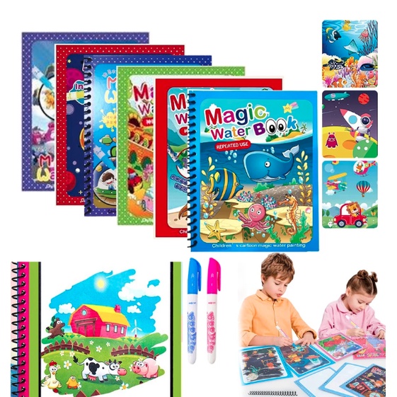 Magic Book Water drawing Reusable Coloring Book Sensory Early Education