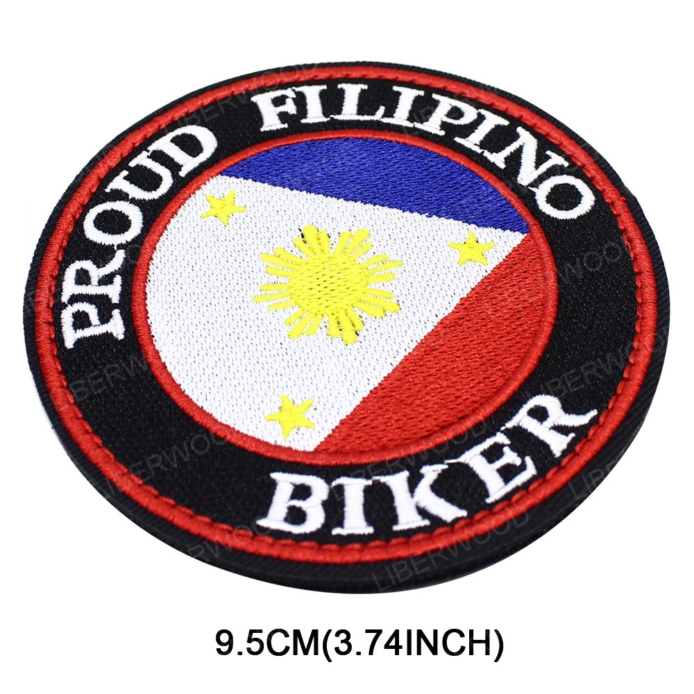 PHILIPPINES National Flag With Name Embroidered Iron On Sew On Patch Badge