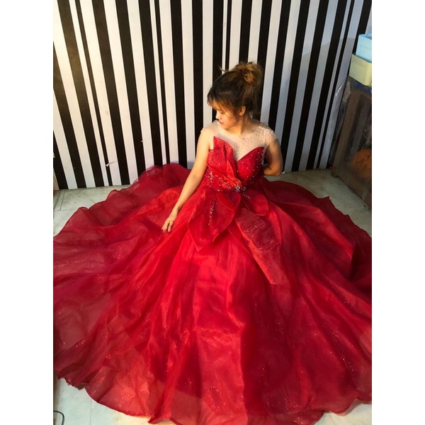 debut red gown