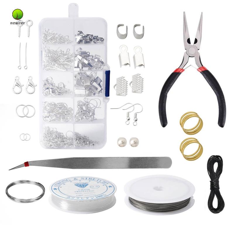 Jewelry Making Kit Tools, Pliers and Sier Bead Wire for Beginners ...