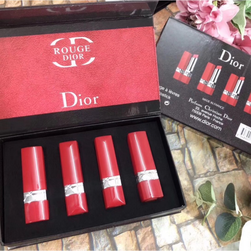 Male 2018 Autumn New On Red Tube Dior Lipstick 4pcs Set Gi