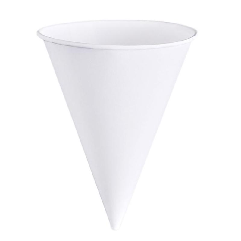 JOY 250 Pcs Cone Cups Disposable Biodegradable White Paper Cones Cups