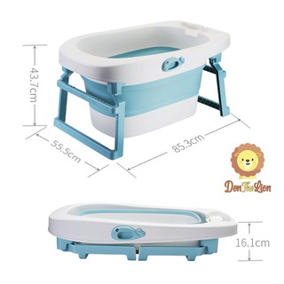 BIG Foldable Collapsible Bath Tub w/ Cushion, Stool, Shower Cap, Rinse Cup, Bath Sponge, Toys Large #9