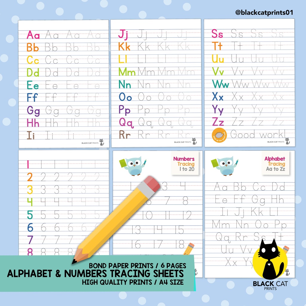 Letters Numbers Lines Shape Writing Practice Sheets (Bond Paper Prints ...