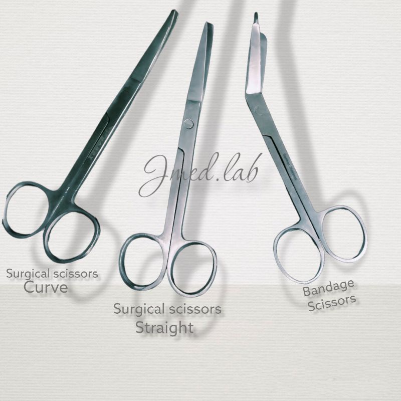 SURGICAL SCISSOR STRAIGHT AND CURVE 5"5 BANDAGE SCISSOR Shopee