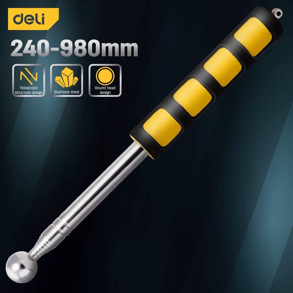 Deli Telescopic Hollowing Drum Detection Hammer Tile Checker Adjustable