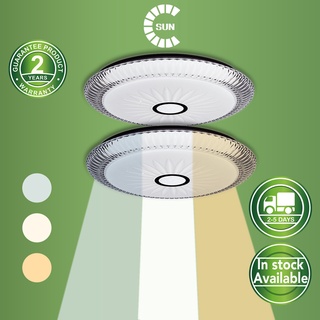 【SUN】COD Modern LED Ceiling Light Ultra Thin Lamp Three Color Dimming for Living Room 27-40cm #1
