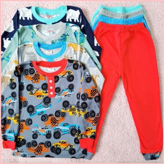 Printed Boy Terno Longsleeves & Jogger Pants w/ Buttons (5-10 y/o)